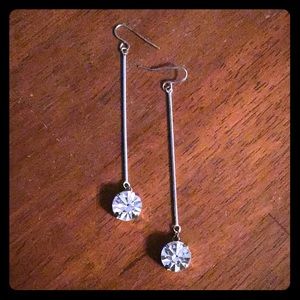 Long Hanging Diamond Earrings
